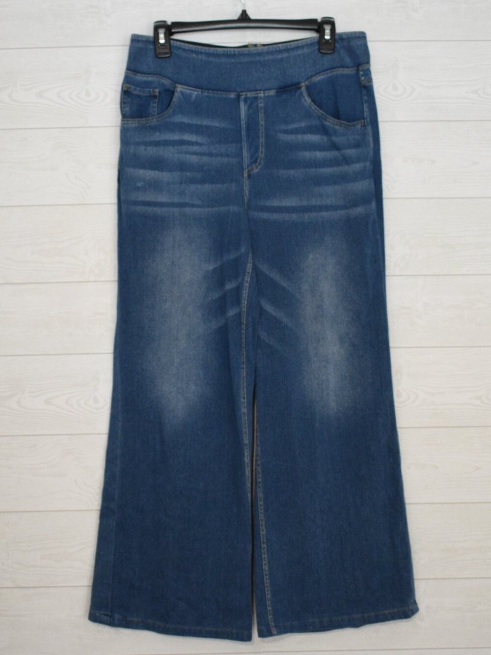 Halara Denim Wide Leg Pull On Jeans Size L Regular Stretch